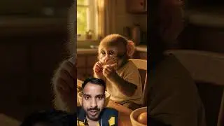 Cute Baby Monkey Eating Apples and Cereal for Breakfast! 🍎🥣 #shorts