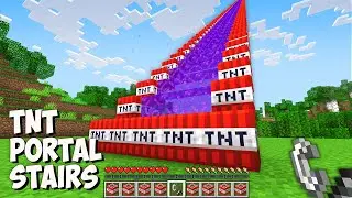 I found LONGEST TNT PORTAL STAIRS in Minecraft! This is THE BIGGEST STAIRS PORTAL!