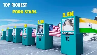Top 20  popular richest porn star's | 3d animation  | real scale data comparison (30fps) #pornstars