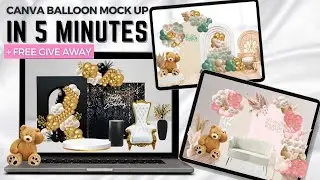 Get this Balloon Event Mock Up Template In Minutes with Canva Free Version!