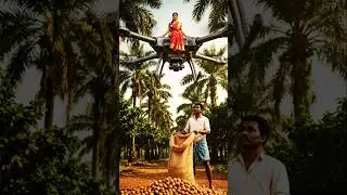 &ldquo;Future Village Farming: Woman Harvests Areca Nuts Riding a Giant Drone&rdquo;