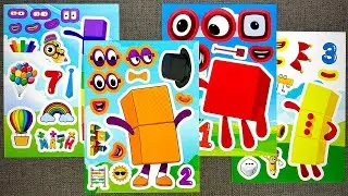 [🌸paper diy🌸] NUMBERBLOCKS! DIY Make a Face Stickers and Fun Learning with Numberblocks
