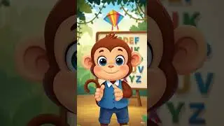 ABC   monkey cartoon A for apple