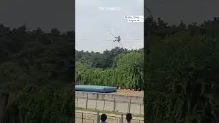 A funambulist walker falls during performance in China