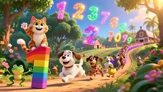 Counting Song with Different Animals 🐶🐱🐮 | Fun Numbers & Animal Song for Kids | Nursery Rhymes