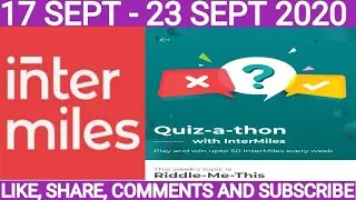 intermiles weekly Quiz answer today 17 September 2020 and win 50 intermiles points weekly
