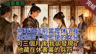 將軍出征前當眾休了我，還迎娶了樞密使的女兒，可3個月後，我卻發現了他藏在休書裏的兵符. ….#小说 #小说推荐 #完結 #一口氣看完 #古言 #大女主