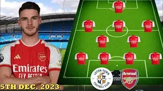 DECLAN RICE SWITCH POSITION AS ARSENAL TRAVEL TO  LUTON