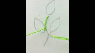 outline stitch tutorial #emboriderywork #embroiderypatterns #bestyoutuber #handembroidery