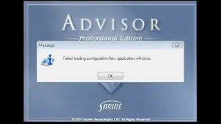 Failed loading configuration files advisor 5.3