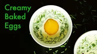 Super Easy Baked Eggs for Brunch with Cream, Mustard and Chives | ASMR Cooking | In Carina's Kitchen