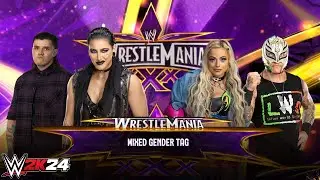 WWE 2k24 - Доминик и Риа Рипли против Рей и Лив Морган: смешанный матч на WrestleMania 30