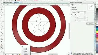 How to draw Captain America Shield corel draw