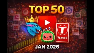 Top 50 Most Subscribed Channels Jan 2026 V3