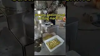 Potato peeling and cutting machine.Potato processing machine for chips and fries