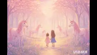 Sisters and unicorns forest