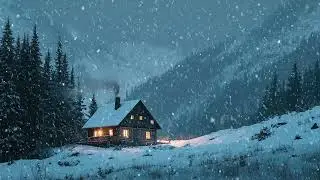 Warm Lights Inside a Mountain Blizzard &mdash; 4K Snowstorm Ambience for Sleep & Relaxation