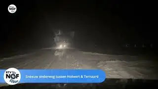 Sneeuw onderweg tussen Holwert en Ternaard