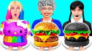 Wednesday vs Grandma Cooking Challenge | Amazing Kitchen Tricks by AZaZa Challenge