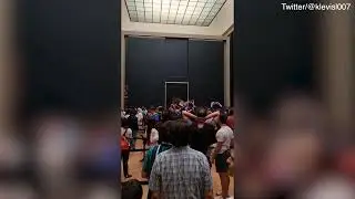 Monalisa Painting in Paris attacked with cake pie