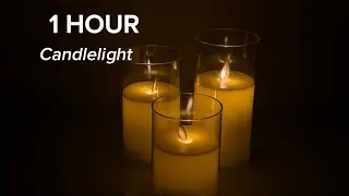 1 Hour of Flickering Candlelight (No Sound) | Silent Calm Ambience