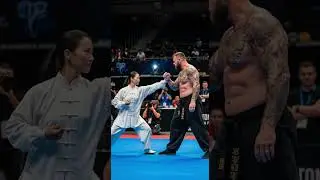This lady is simply cheating #taichi #wushufight #master #kungfu #crazy