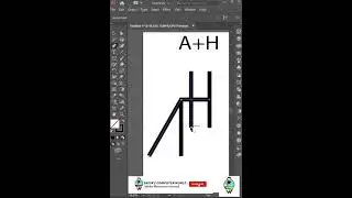 A+H logo design in adobe illustrator #shorts