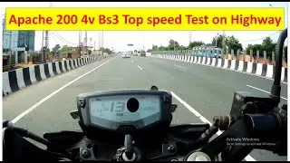 TVS Apache 200 4v Bs3 top speed Test on Highway.