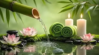 Relaxing Music for Healing + Bamboo Water Sounds 🌿 Relieves depression and tension And Nature Sounds