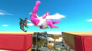 Can These Animals JUMP Over DEADLY Obstacles And Drop EVIL HIPPO?! - Animal Revolt Battle Simulator
