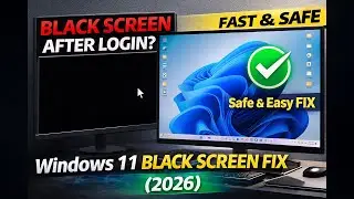 Windows 11 Black Screen After Login Fix (2026) | Fast & Safe Solution | No Data Loss