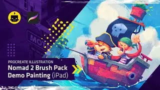 Nomad 2 - Procreate Brush Pack Time-lapse Illustration