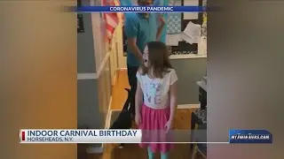 8-year-old's carnival-themed indoor birthday surprise