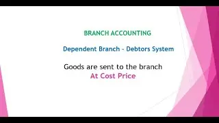 Branch Accounting (Goods sent to branch at cost price)