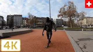 Plainpalais in Geneva, Switzerland | Winter 2021【4K】Canton de Gen&egrave;ve, Suisse