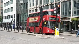 Buses in London, Moorgate, August 2025