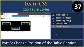 Table Style | Part 5 - Control Table Caption position via Caption-Side | CSS Tutorial #37