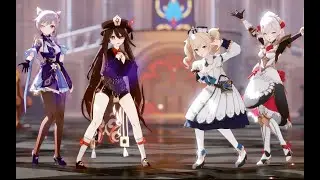 【Genshin Impact MMD/4K/60FPS】Keqing & Hu Tao & Barbara & Noelle【Drop Pop Candy】