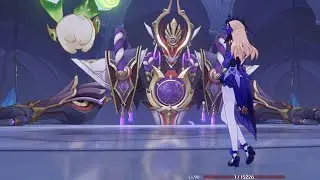HP 1 physical Fischl Solo [single-use Yoimiya] VS Scramouche Boss fight no damage [Genshin 3.2]