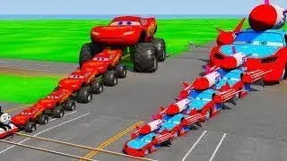 Big & Small Mcqueen Rockit Cars Vs Thomas Train The Tank Engine Vs Portal Vs Cars_Beamng.drive