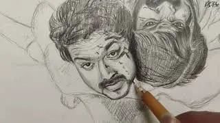 HOW TO DRAW MASTER POSTER 3 VIJAY VS VIJAYSETHUPATHY | NO PIRACY / PENCIL DRAWING / FREEHAND