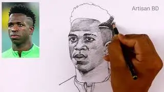 Vinicius Jr Drawing Made EASY for Beginners | how to draw Vinicius step by step