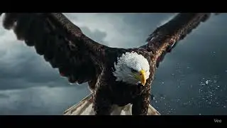 Eagle flapping wings