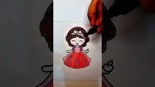 Cute Doll Coloring 🎀 | Satisfying Art for Kids #Shorts