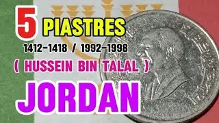 5 Piastres,,HUSSEIN BIN TALAL1412-1418 / 1992-1998,,JORDAN