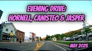 ROAD TRIP #120: Hornell to Jasper NY via Canisteo. Relaxing Music. Sunset Trip! Scenic Country Roads