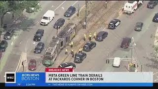MBTA Green Line trolley derails in Boston