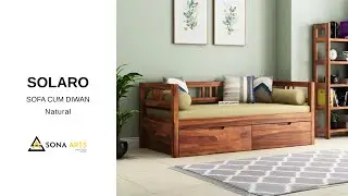 Solaro Solid Wood Sofa Cum Diwan | Sheesham Wood Daybed with Storage | Sona Arts