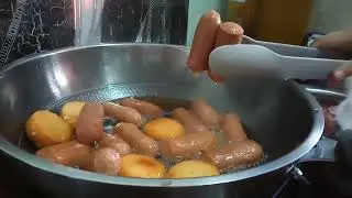 Ikan masin pari goreng//daging sapi rebus//sosej Dan tofu cheese goreng//tempoyak durian masak pedas