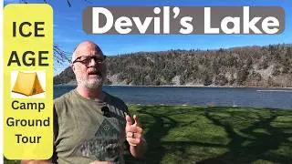 Devils Lake Ice Age Campground,  walking tour. Primitive camping sites at Wi most popular State Park